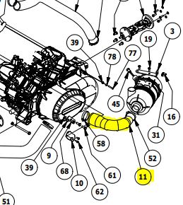 800cc ENGINE Throttle Body Intake Hose 751-3014-00 - Intimidator UTV Central