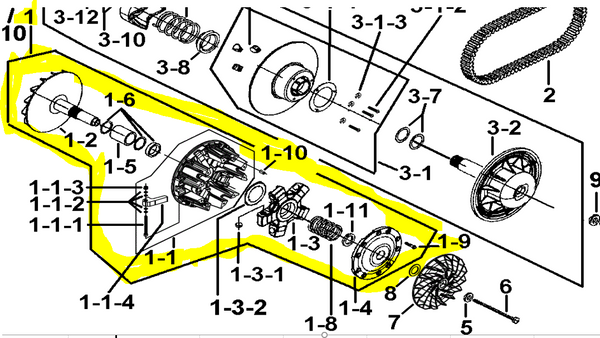 TGB 1000cc Primary Clutch Assembly 911298 | L1009000012 - Intimidator UTV Central